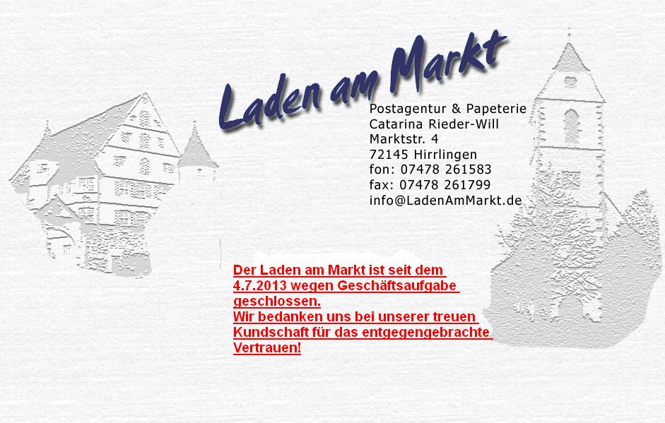 Der Laden am Markt ist wegen Geschftsaufgabe geschlossen